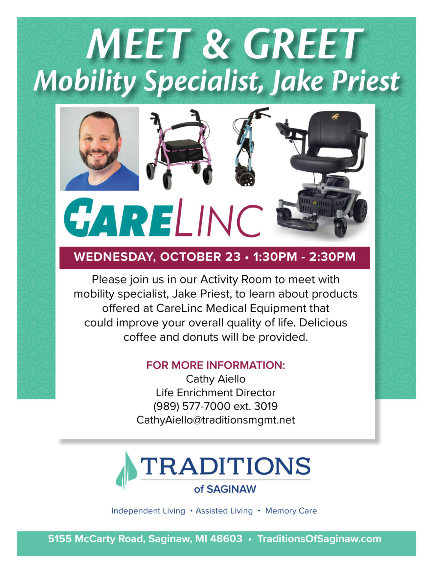 Meet and Greet Mobility Specialist Jake Priest Traditions of Saginaw
